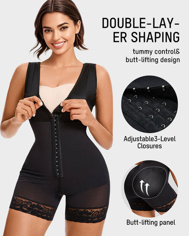 ⚡Flash Sale⚡ Extra Plus Size Shaper Bodysuit Tummy Control Shapewear With Bra
