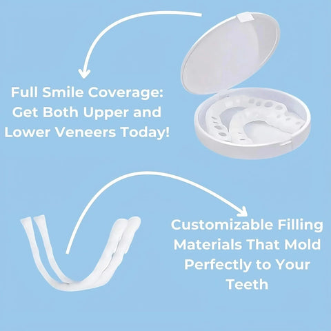 Snap-on Teeth Perfect Smile Cosmetic Teeth Veneers Fake Teeth Top and Bottom for Men and Women