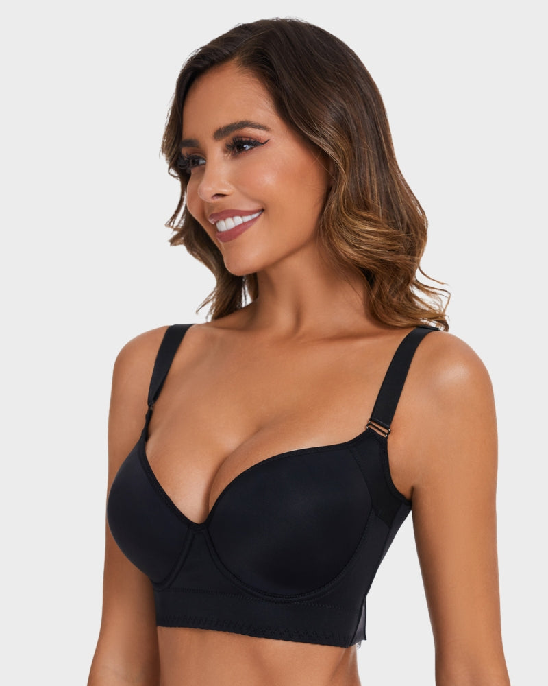 Curvyify Full-Coverage Smooth Back Bra for Women-2Pcs Black+Beige