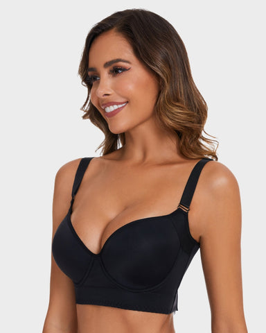 Curvyify Full-Coverage Smooth Back Bra for Women-2Pcs Black+Beige