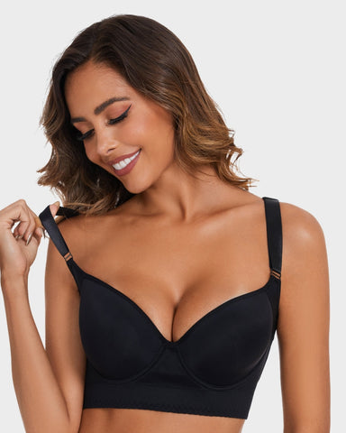 Curvyify Full-Coverage Smooth Back Bra for Women-2Pcs Black+Beige
