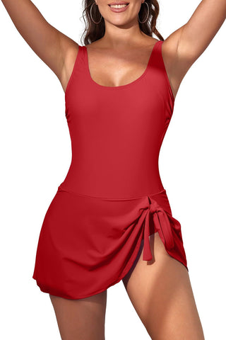 One Piece Tummy Control Tie Knot Swimsuits