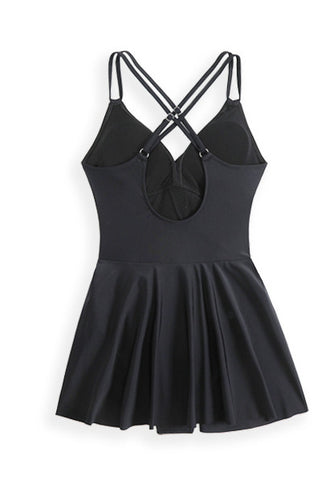 Knot Hem Ruched One-Piece Swim Dress