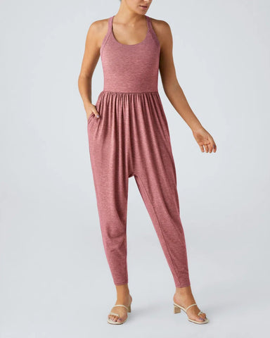 U Neck Pocket Harem Casual Jumpsuit-Easy Peezy Edition