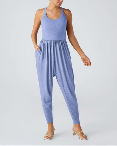 U Neck Pocket Harem Casual Jumpsuit-Easy Peezy Edition