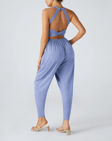 U Neck Pocket Harem Casual Jumpsuit-Easy Peezy Edition