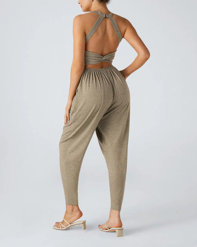U Neck Pocket Harem Casual Jumpsuit-Easy Peezy Edition