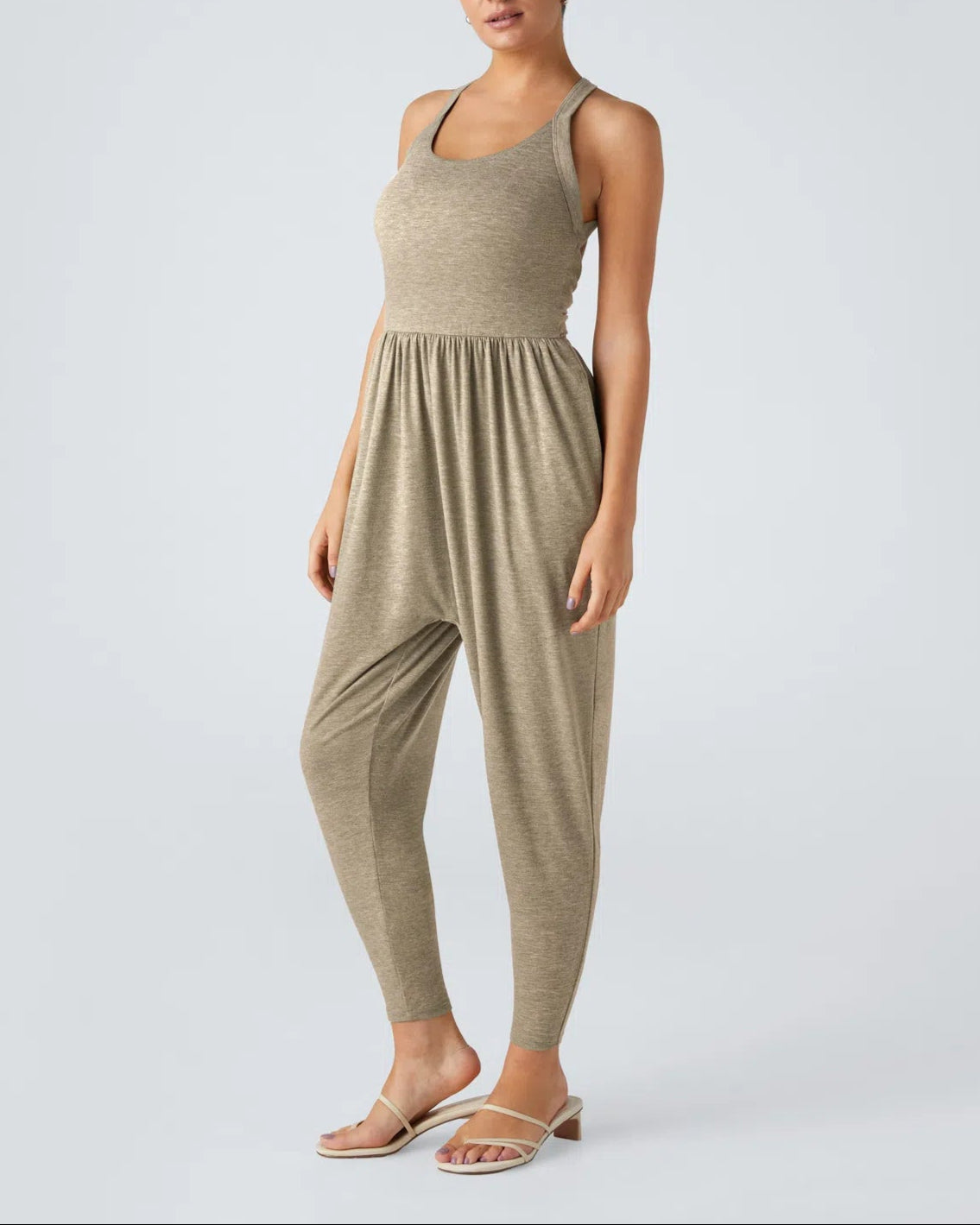 U Neck Pocket Harem Casual Jumpsuit-Easy Peezy Edition