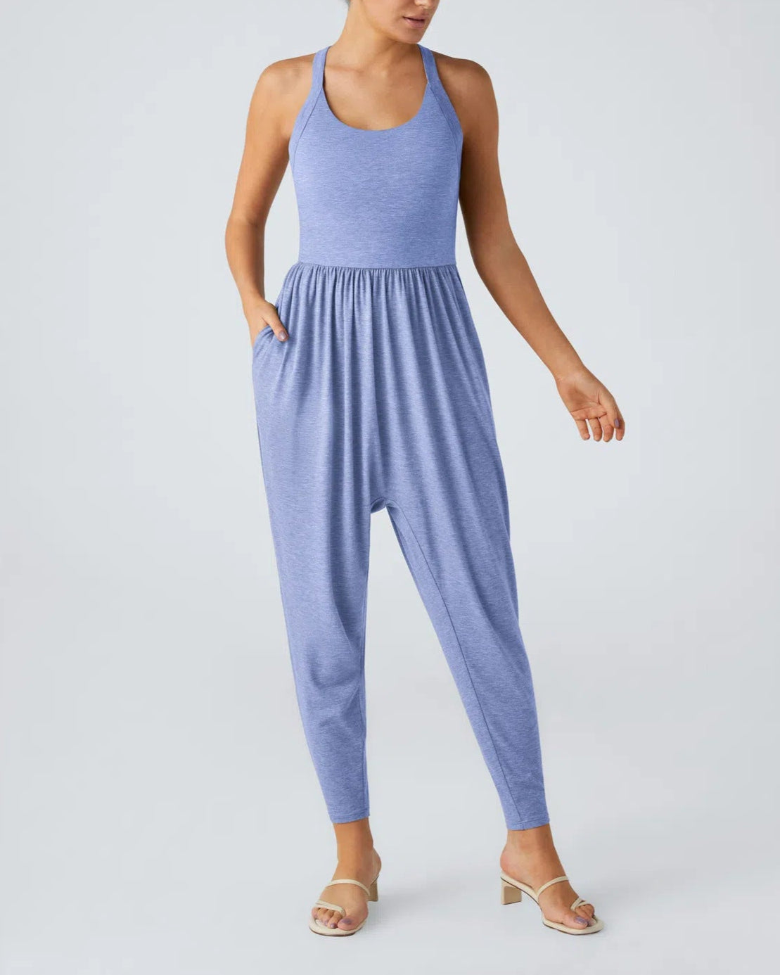 U Neck Pocket Harem Casual Jumpsuit-Easy Peezy Edition