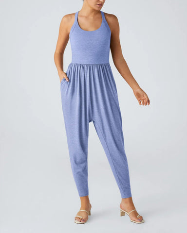 U Neck Pocket Harem Casual Jumpsuit-Easy Peezy Edition