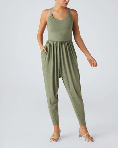 U Neck Pocket Harem Casual Jumpsuit-Easy Peezy Edition