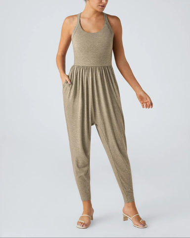 U Neck Pocket Harem Casual Jumpsuit-Easy Peezy Edition