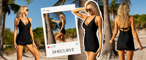 Deep V Cross-Back Ruched One-Piece Swimsuit
