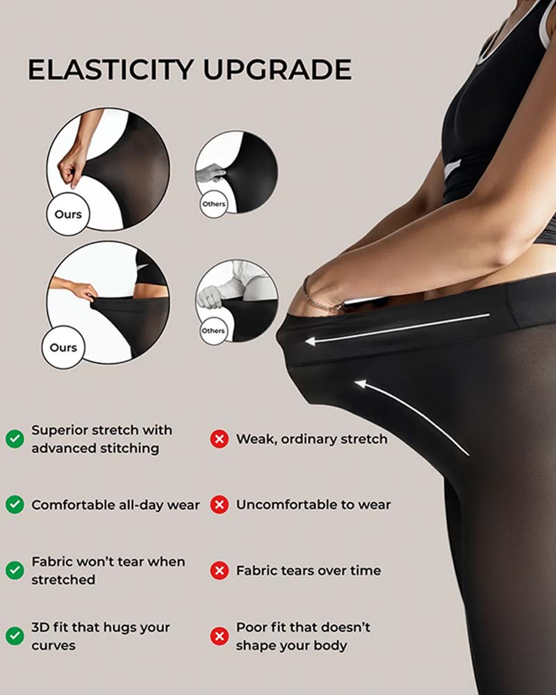 New model One-Seam Translucent Fleece Lined Tights