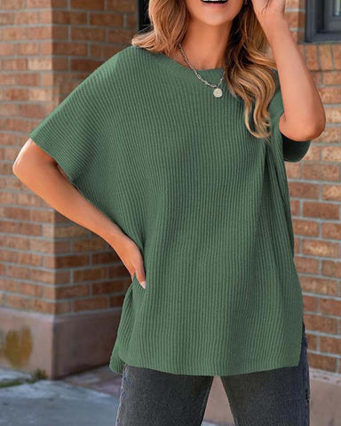 Women's Oversized Loose Round Neck Knitted Top