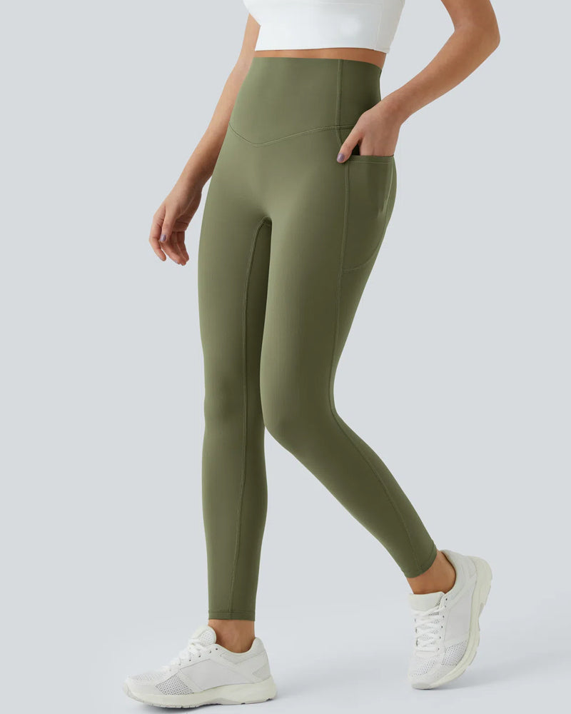 Butt Lifting Tummy Control Side Pocket High Waisted Shaping Training Leggings