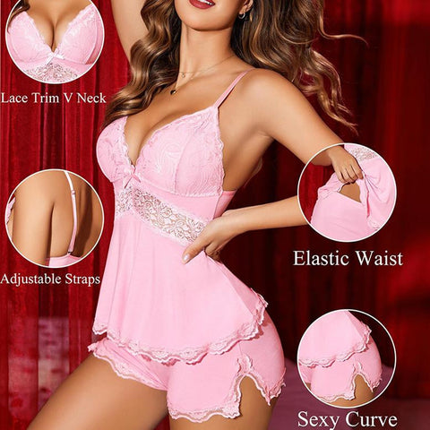 Curvyify Lace Nightwear Pajamas Lounge Sets