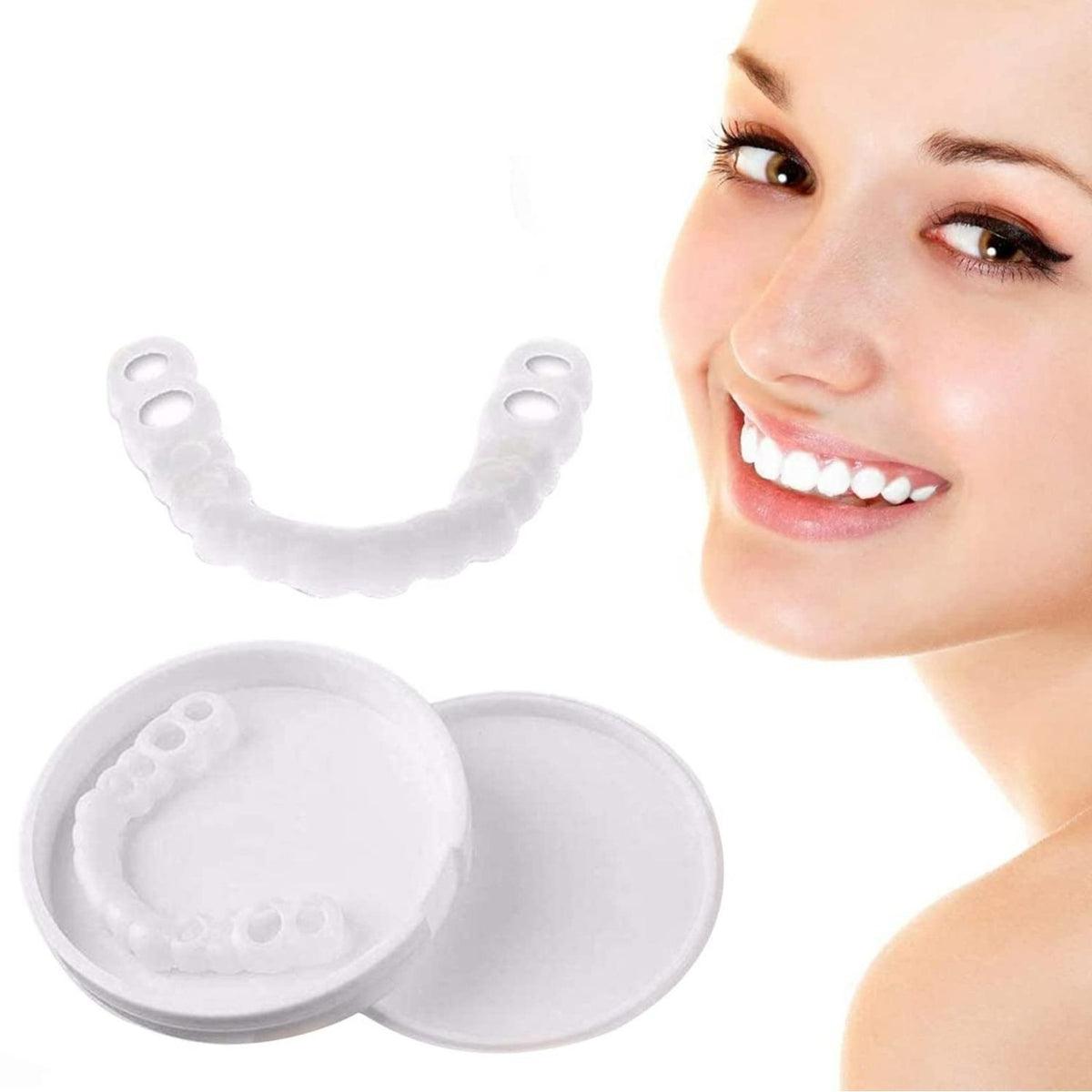 Snap-on Teeth Perfect Smile Cosmetic Teeth Veneers Fake Teeth Top and Bottom for Men and Women