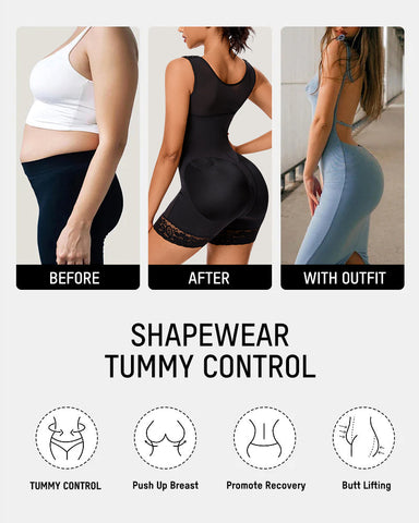 ⚡Flash Sale⚡ Extra Plus Size Shaper Bodysuit Tummy Control Shapewear With Bra