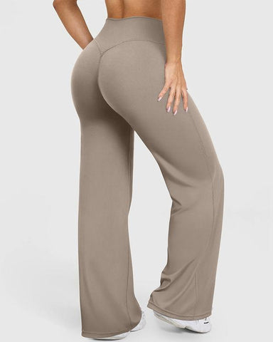 Curvyify High Waist Stretch Casual Soft Straight Leg Bottoms