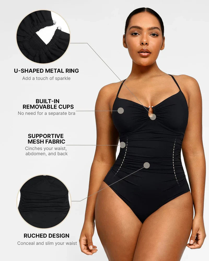 ⚡Flash Sale🔥 Smart Sculpt U-Ring Cut Out Shaping Swimsuit