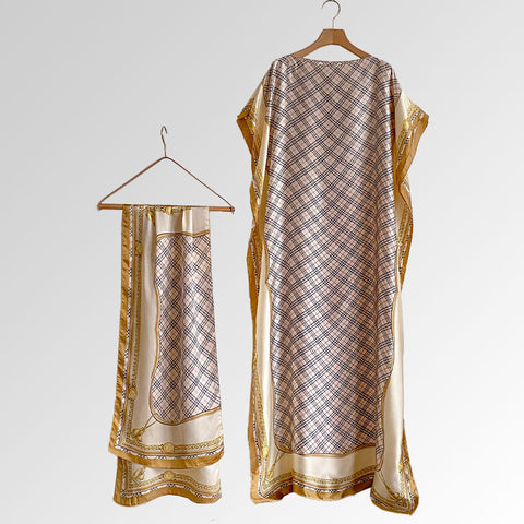Women's Beach Silk-Like Scarf Blouse - Brocade, Sunscreen Shawl