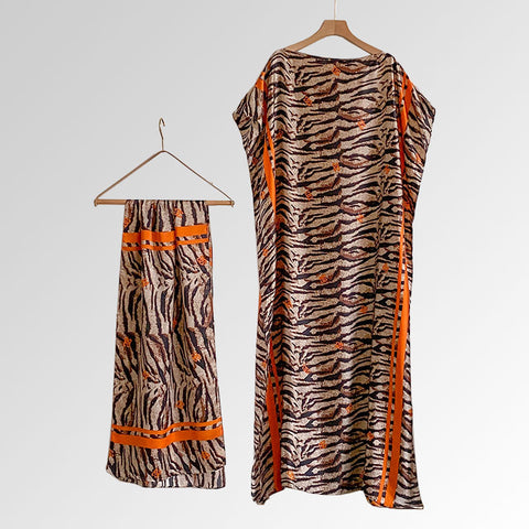Women's Beach Silk-Like Scarf Blouse - Brocade, Sunscreen Shawl