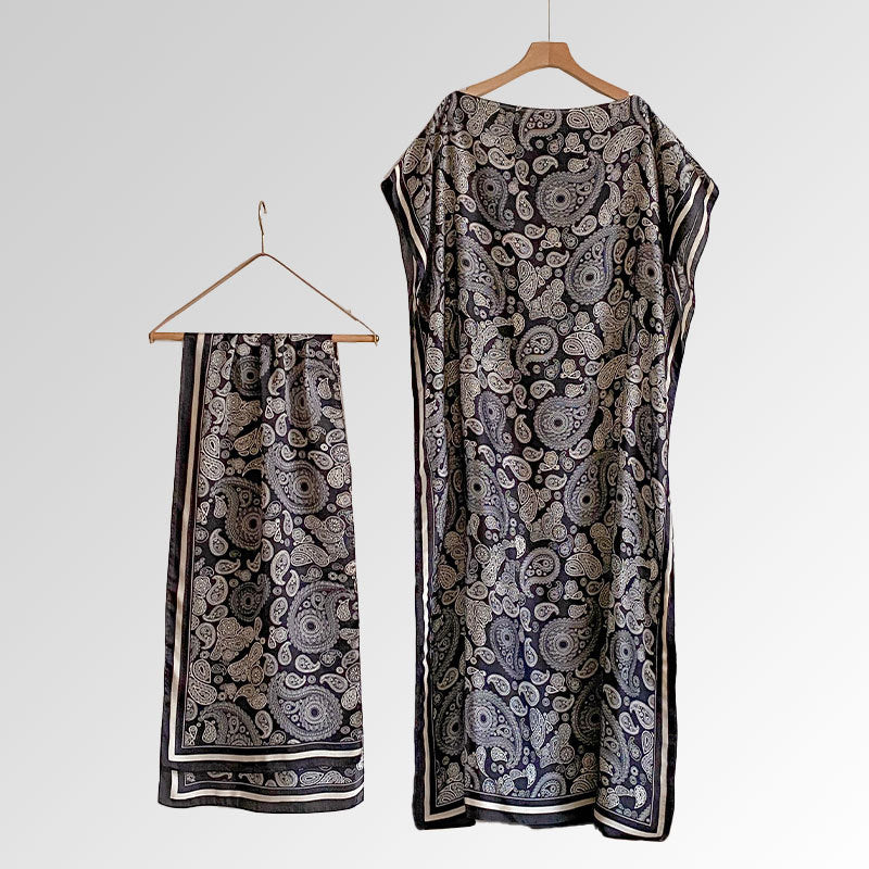 Women's Beach Silk-Like Scarf Blouse - Brocade, Sunscreen Shawl
