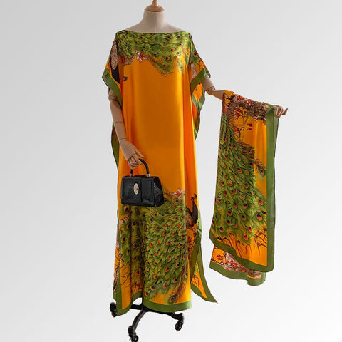 Women's Beach Silk-Like Scarf Blouse - Brocade, Sunscreen Shawl