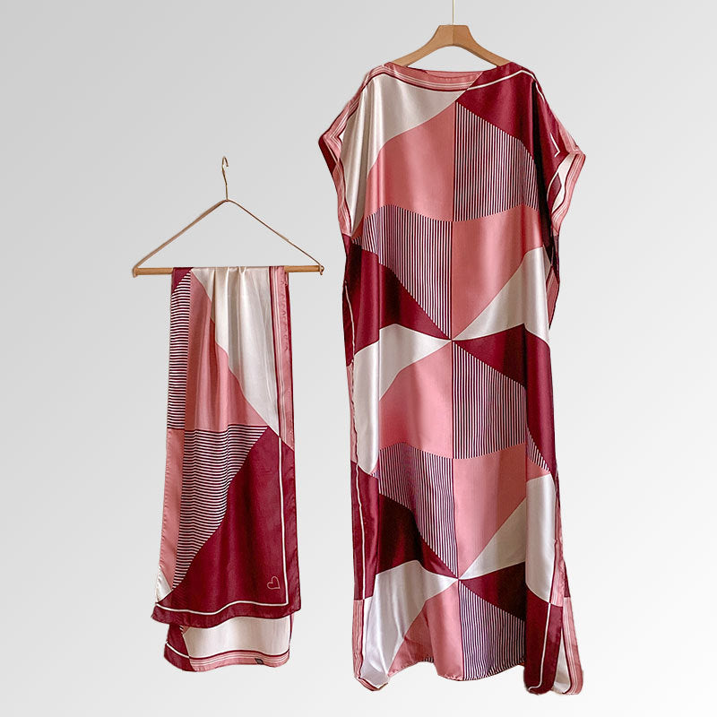 Women's Beach Silk-Like Scarf Blouse - Brocade, Sunscreen Shawl
