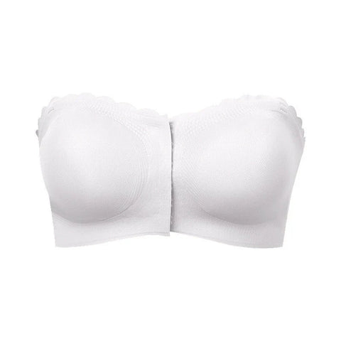 Wavy Trim Seamless Tube Top Bralette