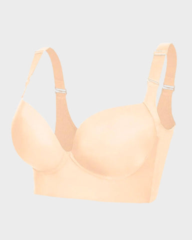 Curvyify Full-Coverage Smooth Back Bra for Women-2Pcs Black+Beige