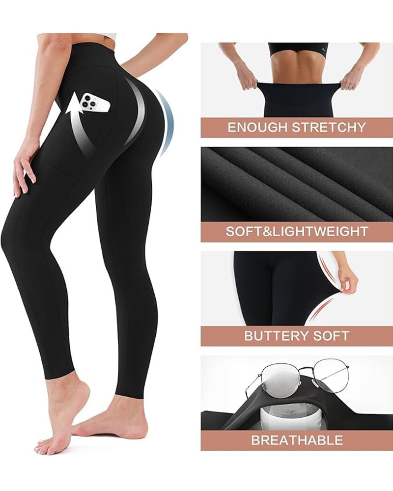 🔥Flash Sale🔥 High Waisted Butt Lifting Tummy Control Side Pocket Shaping Training Leggings