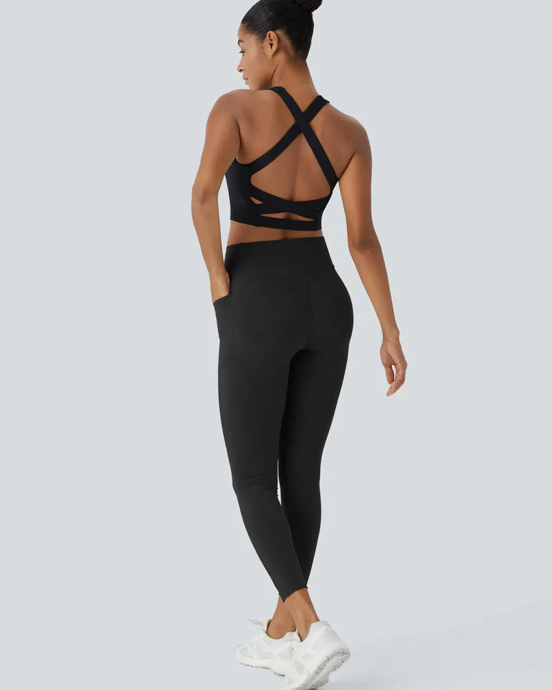 Curvyify High Waisted Butt Lifting Tummy Control Side Pocket Shaping Workout Training Leggings