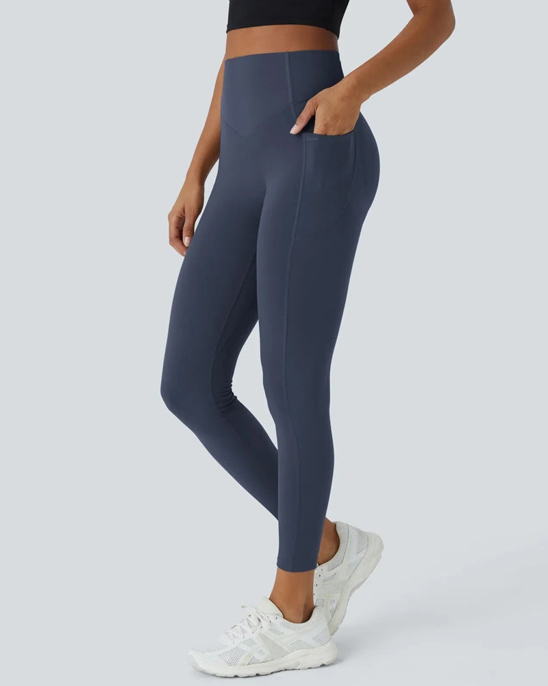 Curvyify High Waisted Butt Lifting Tummy Control Side Pocket Shaping Workout Training Leggings