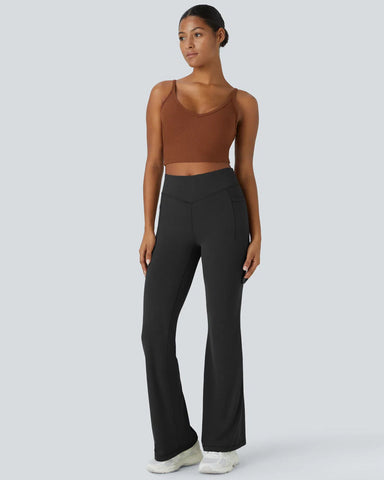 Ultra Sculpt High Waisted Tummy Control Flare Leggings With Side Pocket