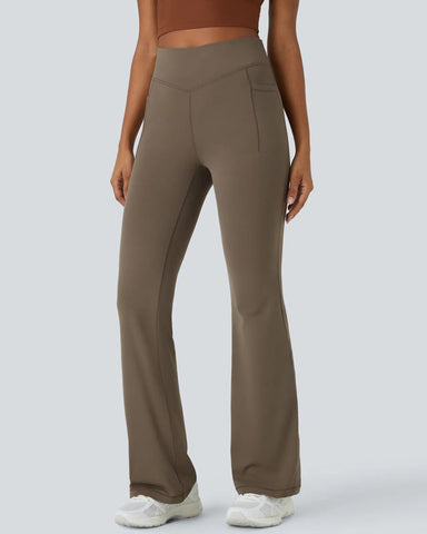 Ultra Sculpt High Waisted Tummy Control Flare Leggings With Side Pocket