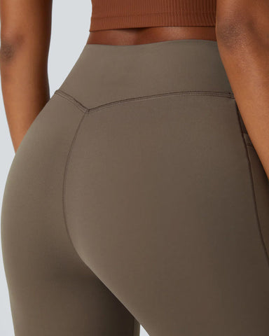 Ultra Sculpt High Waisted Tummy Control Flare Leggings With Side Pocket