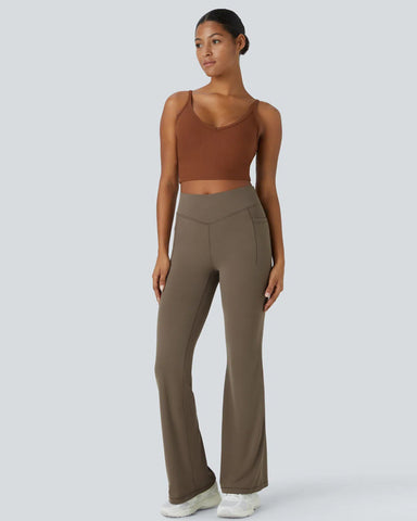 Ultra Sculpt High Waisted Tummy Control Flare Leggings With Side Pocket