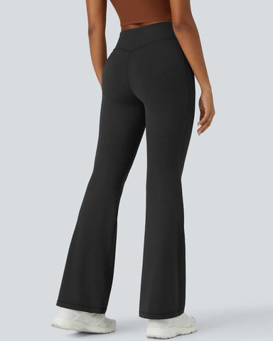 Ultra Sculpt High Waisted Tummy Control Flare Leggings With Side Pocket