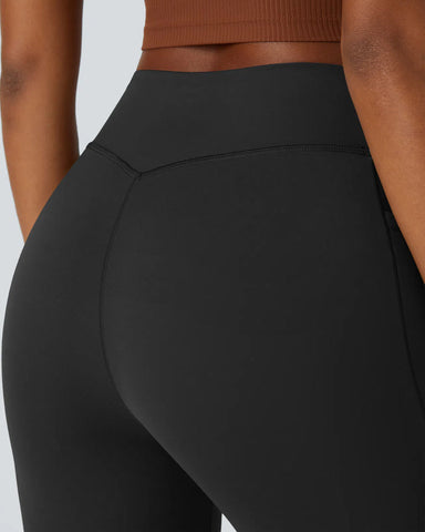 Ultra Sculpt High Waisted Tummy Control Flare Leggings With Side Pocket